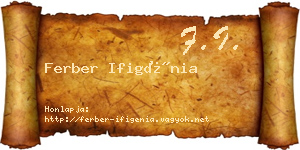 Ferber Ifigénia névjegykártya